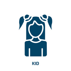 kid icon from education collection. Filled kid, child, baby glyph icons isolated on white background. Black vector kid sign, symbol for web design and mobile apps