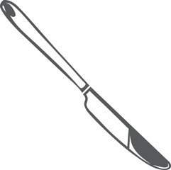 Table knife black icon. Dinner cutlery symbol