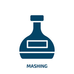 mashing icon from drinks collection. Filled mashing, food, dish glyph icons isolated on white background. Black vector mashing sign, symbol for web design and mobile apps