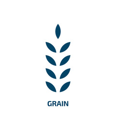 grain icon from drinks collection. Filled grain, seed, wheat glyph icons isolated on white background. Black vector grain sign, symbol for web design and mobile apps