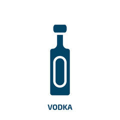 vodka icon from drinks collection. Filled vodka, beverage, alcohol glyph icons isolated on white background. Black vector vodka sign, symbol for web design and mobile apps