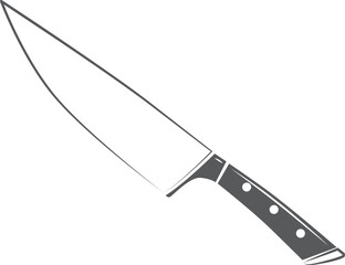 Kitchen knife black icon. Chopping blade symbol