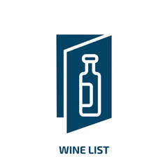 wine list icon from drinks collection. Filled wine list, wine, restaurant glyph icons isolated on white background. Black vector wine list sign, symbol for web design and mobile apps