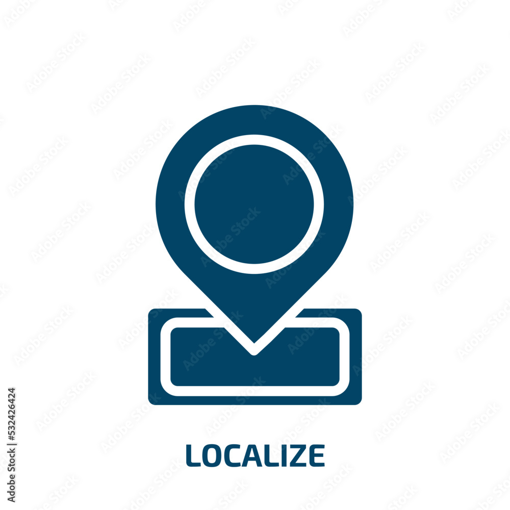 Poster localize icon from delivery and logistic collection. filled localize, local, location glyph icons is