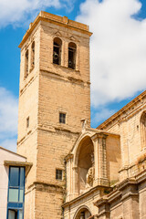 Fototapeta na wymiar Santiago el Real is the oldest original church in Logroño, La Rioja, Spain. It was built between 1513 and 1527 