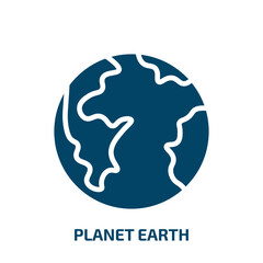 planet earth icon from delivery and logistic collection. Filled planet earth, planet, globe glyph icons isolated on white background. Black vector planet earth sign, symbol for web design and mobile
