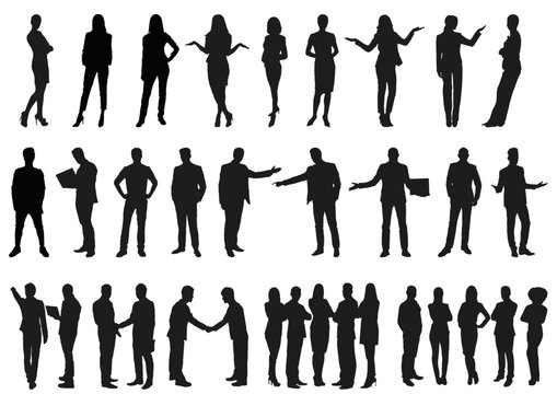 Silhouettes Business People