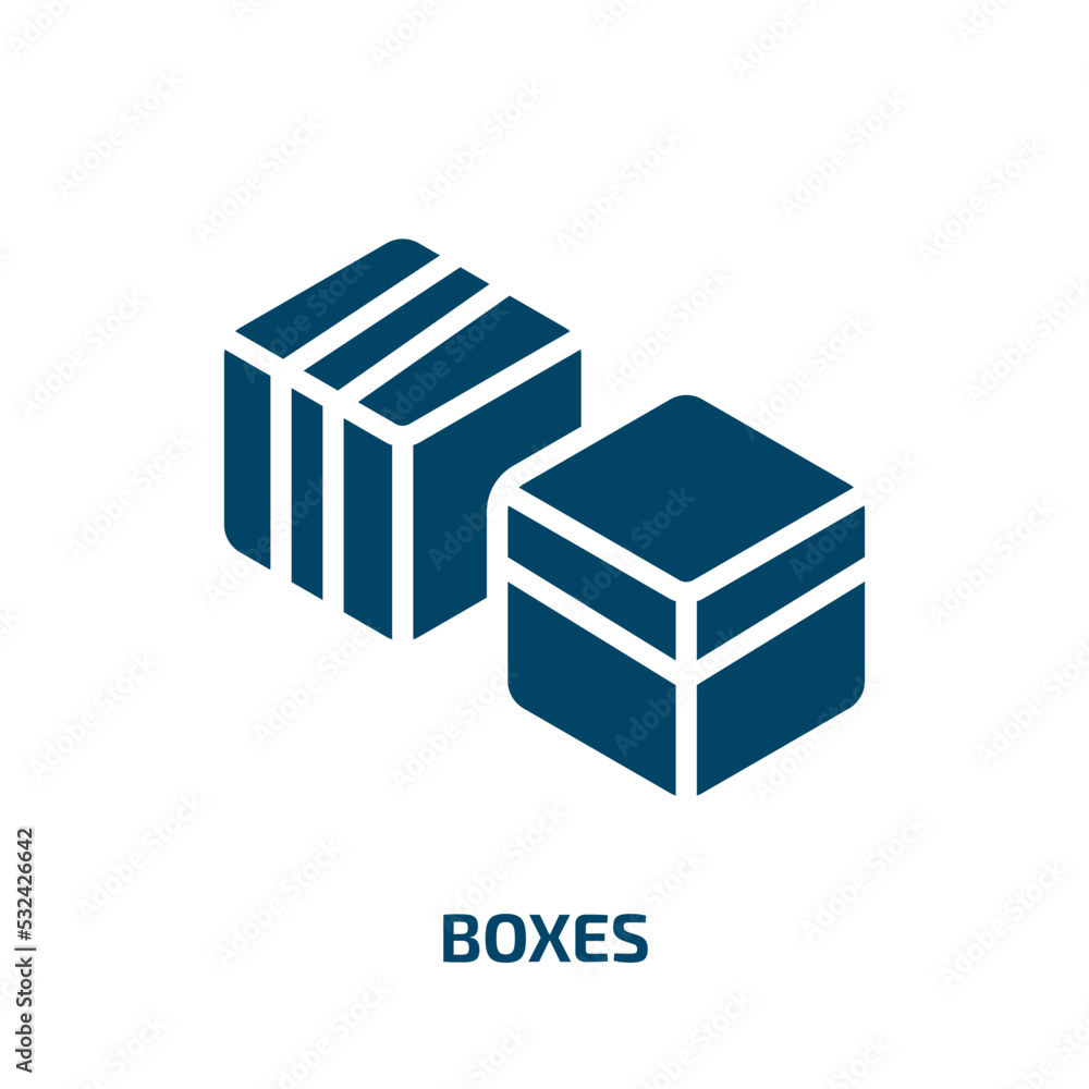 Aufkleber boxes icon from delivery and logistic collection. filled boxes, package, box glyph icons isolated on