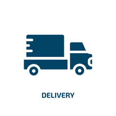delivery icon from delivery and logistic collection. Filled delivery, speed, shipping glyph icons isolated on white background. Black vector delivery sign, symbol for web design and mobile apps