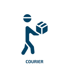 courier icon from delivery and logistic collection. Filled courier, delivery, fast glyph icons isolated on white background. Black vector courier sign, symbol for web design and mobile apps
