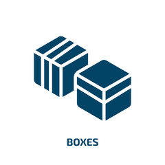 boxes icon from delivery and logistic collection. Filled boxes, package, box glyph icons isolated on white background. Black vector boxes sign, symbol for web design and mobile apps