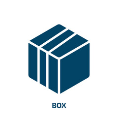 box icon from delivery and logistic collection. Filled box, package, delivery glyph icons isolated on white background. Black vector box sign, symbol for web design and mobile apps