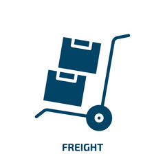 freight icon from delivery and logistic collection. Filled freight, cargo, car glyph icons isolated on white background. Black vector freight sign, symbol for web design and mobile apps