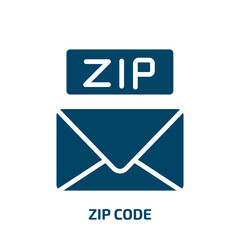 zip code icon from delivery and logistic collection. Filled zip code, office, zip glyph icons isolated on white background. Black vector zip code sign, symbol for web design and mobile apps