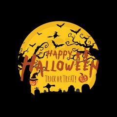 Happy Halloween - Trick or Treat ! Happy Halloween design background illustration