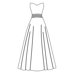 dress sketch ,contour on white background isolated vector
