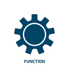 function icon from cryptocurrency collection. Filled function, business, management glyph icons isolated on white background. Black vector function sign, symbol for web design and mobile apps