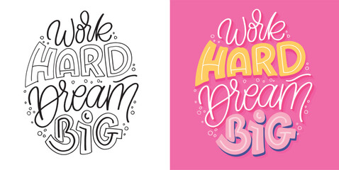 Inspirational hand drawn doodle lettering quote postcard. Modern calligraphy. Brush painted letters, vector