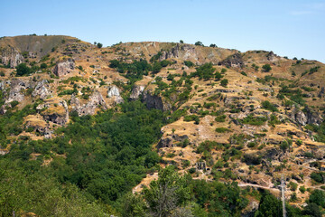 Fototapeta premium Old Khndzoresk village on the hills in Armenia