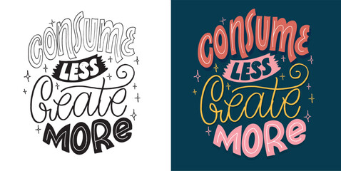 Fototapeta premium Inspirational hand drawn doodle lettering quote postcard. Modern calligraphy. Brush painted letters, vector