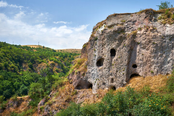 Ancient cave settlement at Khndzoresk, Armenia