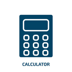 calculator icon from electronic devices collection. Filled calculator, business, finance glyph icons isolated on white background. Black vector calculator sign, symbol for web design and mobile apps