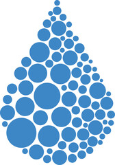 Blue circles in drop shape. Clean water symbol