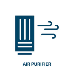 air purifier icon from electronic devices collection. Filled air purifier, air, purifier glyph icons isolated on white background. Black vector air purifier sign, symbol for web design and mobile apps