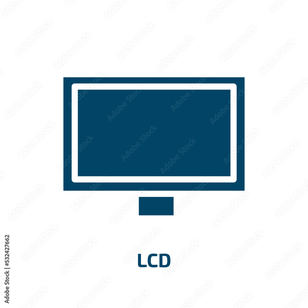 Poster lcd icon from electronic devices collection. filled lcd, computer, screen glyph icons isolated on wh