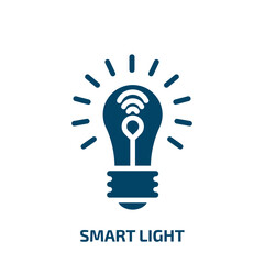 smart light icon from electronic devices collection. Filled smart light, light, smart glyph icons isolated on white background. Black vector smart light sign, symbol for web design and mobile apps