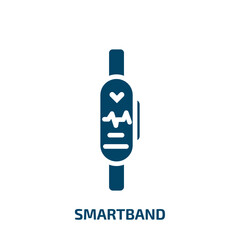 smartband icon from electronic devices collection. Filled smartband, smart, tracker glyph icons isolated on white background. Black vector smartband sign, symbol for web design and mobile apps