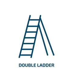 double ladder icon from construction collection. Filled double ladder, double, ladder glyph icons isolated on white background. Black vector double ladder sign, symbol for web design and mobile apps