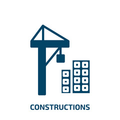 constructions icon from construction collection. Filled constructions, construction, work glyph icons isolated on white background. Black vector constructions sign, symbol for web design and mobile