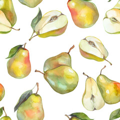 Watercolor seamless fruit texture