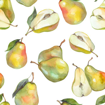 Watercolor seamless fruit texture