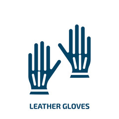 leather gloves icon from clothes collection. Filled leather gloves, glove, equipment glyph icons isolated on white background. Black vector leather gloves sign, symbol for web design and mobile apps