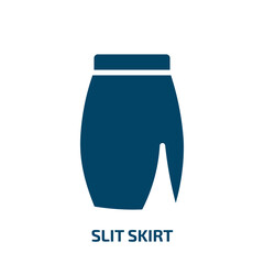 slit skirt icon from clothes collection. Filled slit skirt, skirt, slit glyph icons isolated on white background. Black vector slit skirt sign, symbol for web design and mobile apps