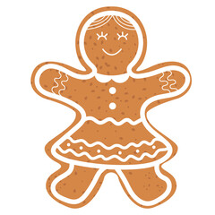 Gingerbread girl. Christmas cookie.