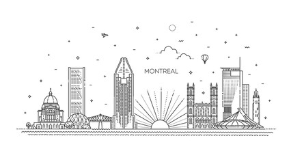 Vector illustration of Montreal city. Montreal skyline with panoramic view - 532428830