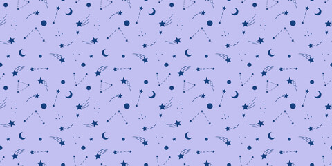 Cute, blue sky repeat pattern background, seamless repeating wallpaper