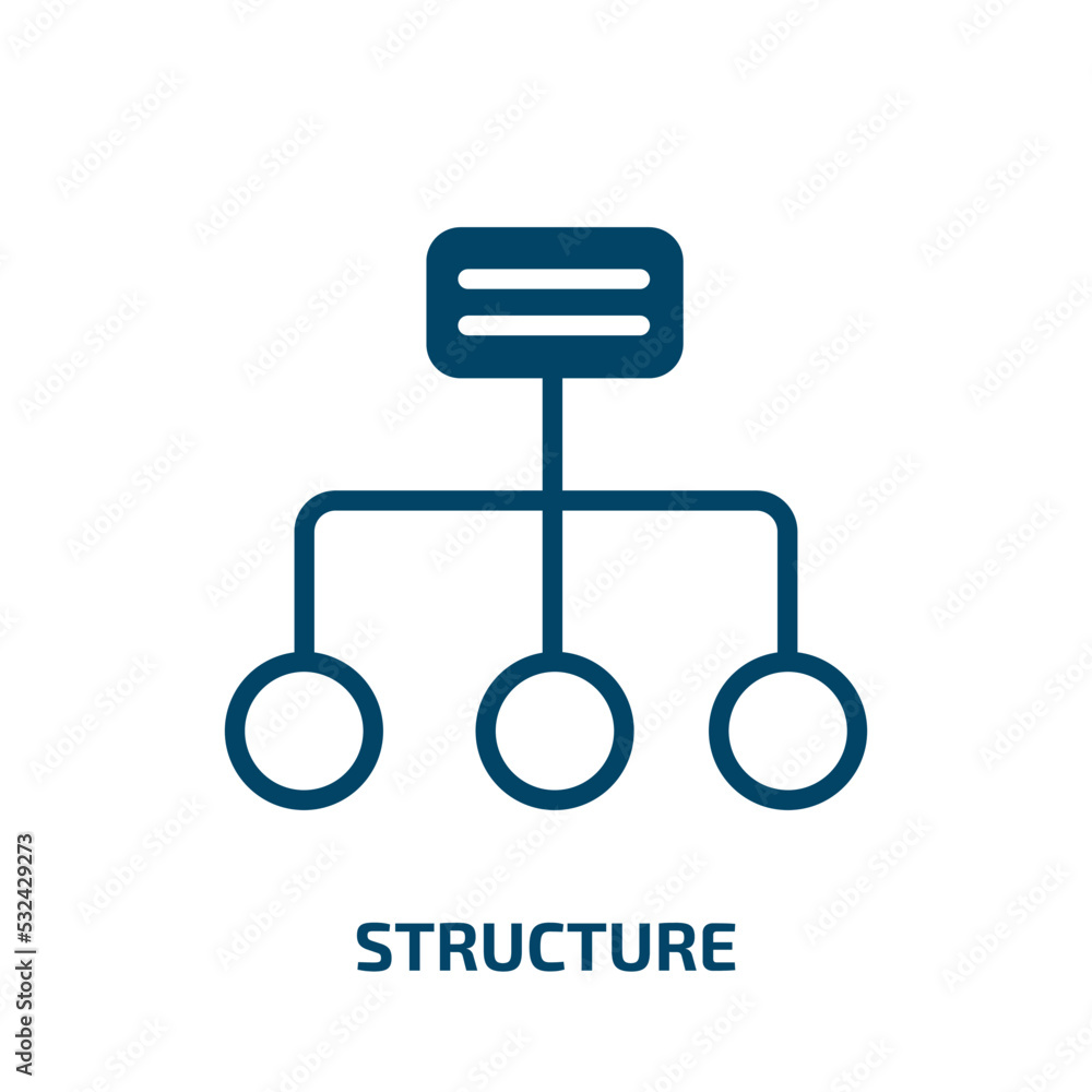 Aufkleber structure icon from business collection. filled structure, technology, internet glyph icons isolated
