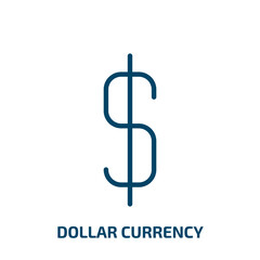 dollar currency icon from business collection. Filled dollar currency, currency, money glyph icons isolated on white background. Black vector dollar currency sign, symbol for web design and mobile