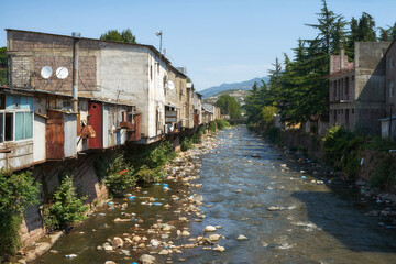 Aghstev River in Ijevan town, Armenia