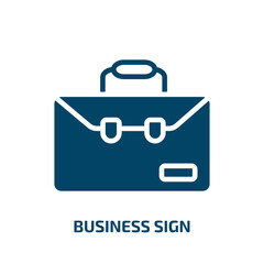 business sign icon from business collection. Filled business sign, business, marketing glyph icons isolated on white background. Black vector business sign sign, symbol for web design and mobile apps