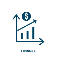 finance icon from business collection. Filled finance, business, money glyph icons isolated on white background. Black vector finance sign, symbol for web design and mobile apps