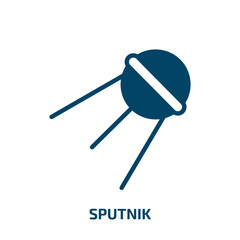 sputnik icon from astronomy collection. Filled sputnik, space, satellite glyph icons isolated on white background. Black vector sputnik sign, symbol for web design and mobile apps