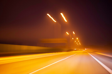 nighttime driving on the highway