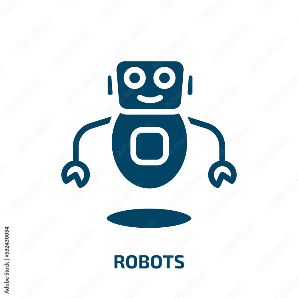 Poster robots icon from artificial intellegence and future technology collection. filled robots, robot, ind