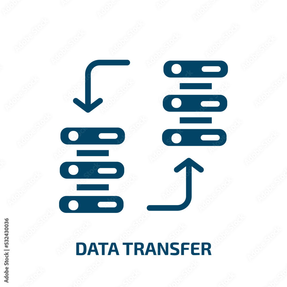 Poster data transfer icon from artificial intellegence and future technology collection. filled data transf