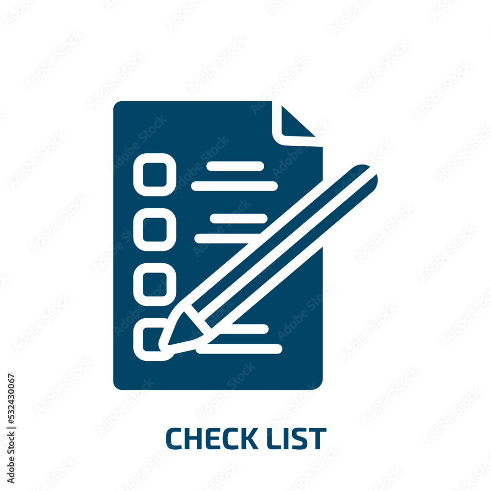 Poster check list icon from artificial intellegence and future technology collection. filled check list, ch